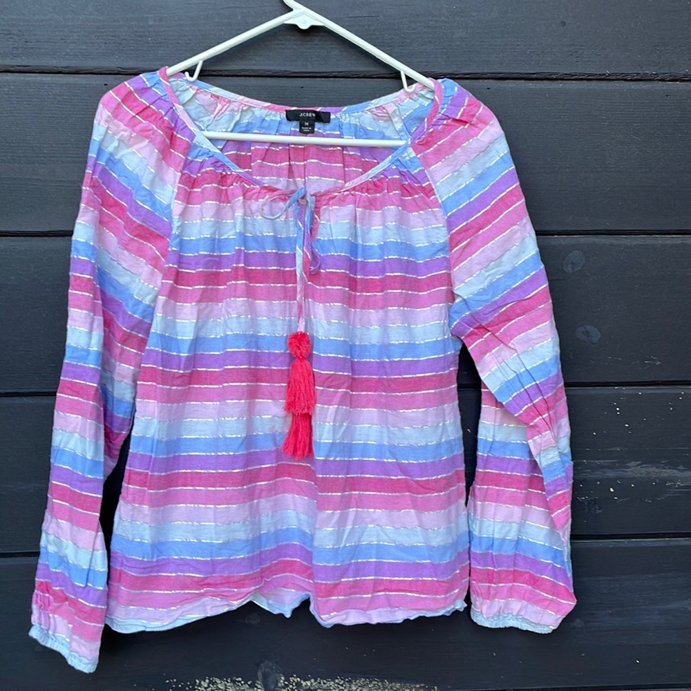 J Crew strips long sleeve shirt